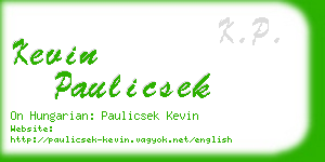 kevin paulicsek business card